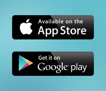 App Store and Google Play logos